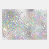 Zilversparren holografische regenbooglitter inpakpapier vel (Voorkant 3)