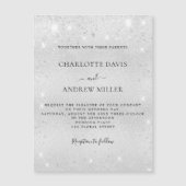 Zilversparren moderne huwelijksuitnodigingsmagneet (Voorkant)