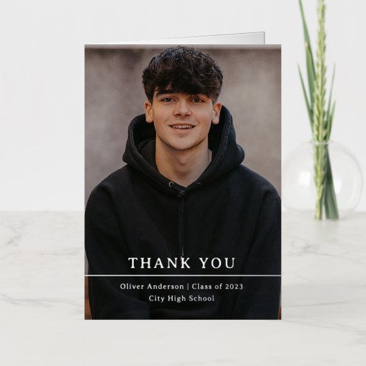 Zilversplitsing | Afstudeerder Foto Eenvoudige tek Folie Wenskaart (Voorkant)