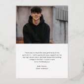 zilversplitsing | Foto Afstuderen Dank u Folie Uitnodiging (Achterkant)