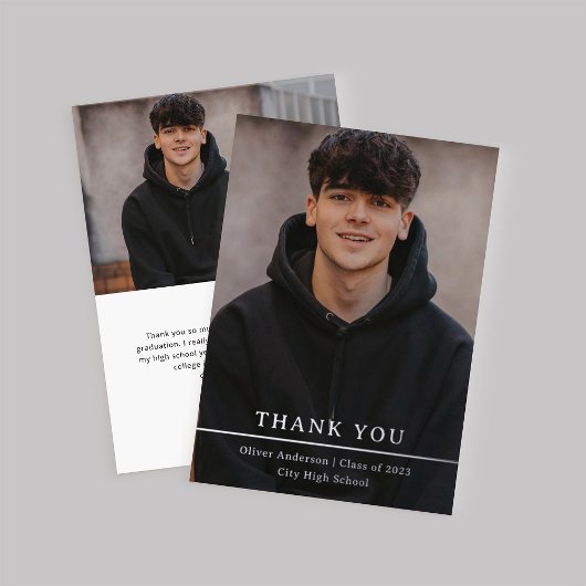 zilversplitsing | Foto Afstuderen Dank u Folie Uitnodiging