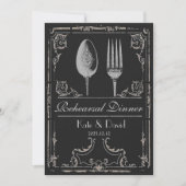   Zilverspon Fork Rehearsal Dinner Kaart (Voorkant)