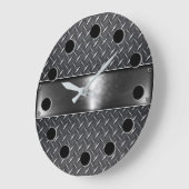 Zilverstaal ronde wandvergrendeling grote klok (Hoek)