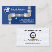 Zilversteker Leidingleiding Blauwe Bloedwatersprop Visitekaartje (Voorkant / Achterkant)