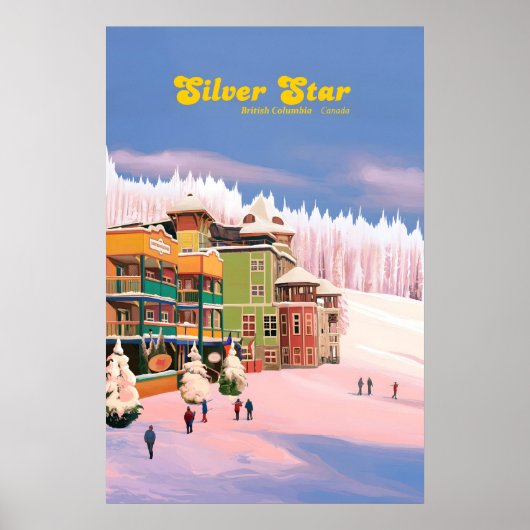 Zilverster Canada Ski Resort Reisposter Poster (Voorkant)