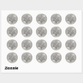 Zilverster van David Envelope Seal Ronde Sticker (Vel)