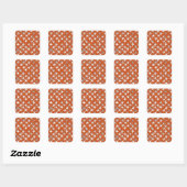 Zilversterren op koper vierkante sticker (Vel)