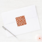 Zilversterren op koper vierkante sticker (Envelop)