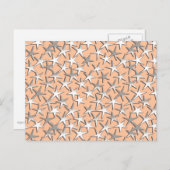 Zilversterren op perzikroze briefkaart (Voorkant / Achterkant)