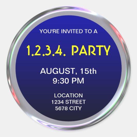 Zilversticker voor tekst, logo of afbeelding ronde sticker (Voorkant)