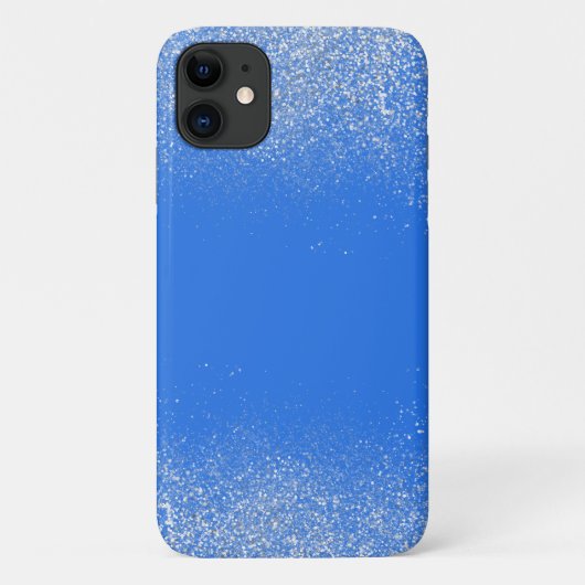 Zilverstof en blauwe telefoonhoesje Case-Mate iPhone case (Achterkant)