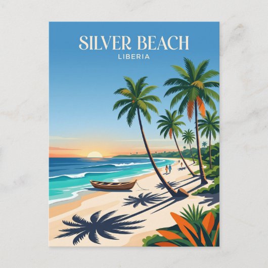 Zilverstrand Liberia Briefkaart (Voorkant)