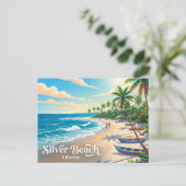 Zilverstrand Liberia Briefkaart (Staand voorkant)