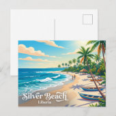 Zilverstrand Liberia Briefkaart (Voorkant / Achterkant)