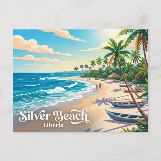 Zilverstrand Liberia Briefkaart (Voorkant)