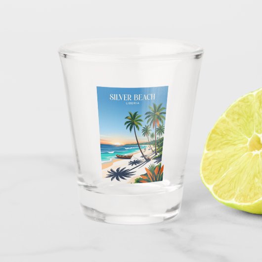Zilverstrand Liberia Shot Glas (Voorkant)