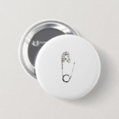 zilverveiligheidspinnen ronde button 5,7 cm (Voorkant /achterkant)