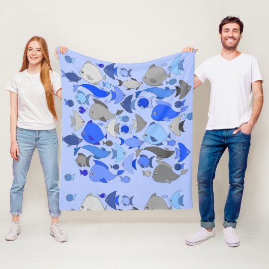 Zilvervis Fleece Deken (In situ)