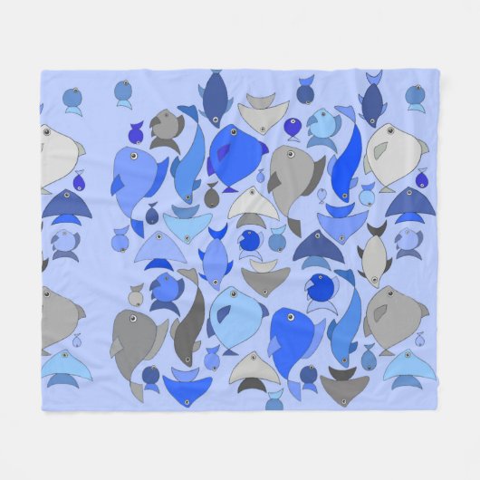 Zilvervis Fleece Deken (Voorkant (Horizontaal))