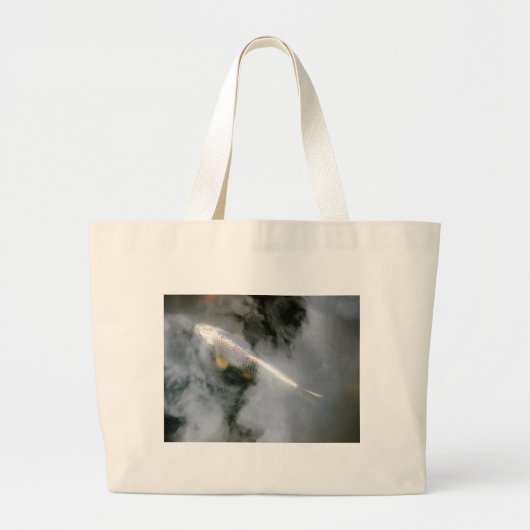 Zilvervis in water en wolken grote tote bag (Voorkant)