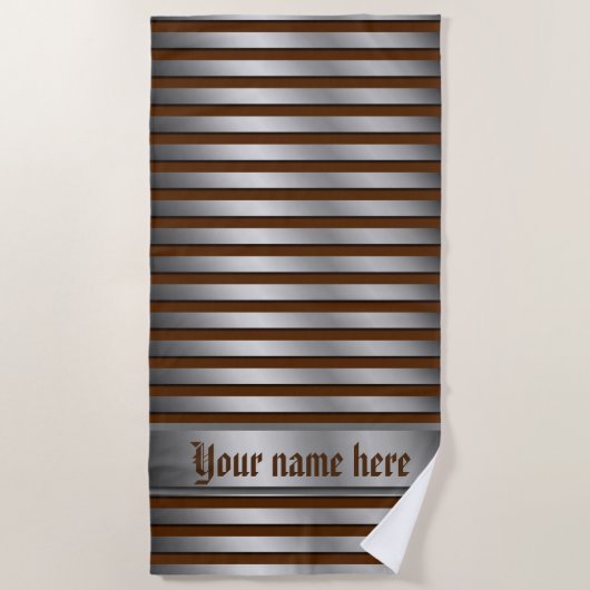 zilvervlechtjes, strepen, kleurrijk+, strandlaken (Voorkant)