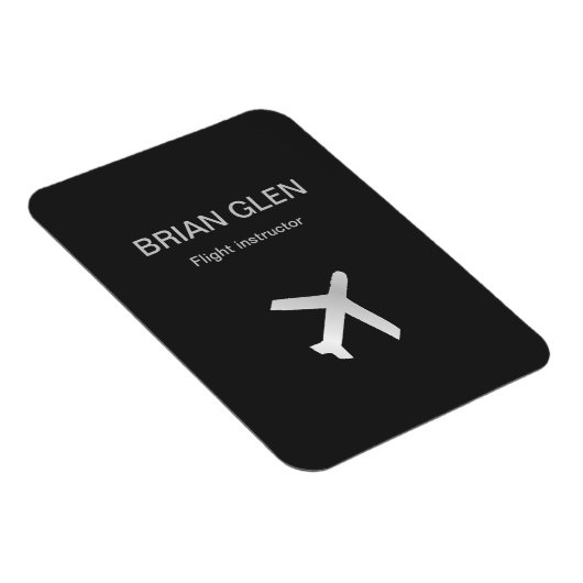 Zilvervliegvliegtuig, silhouette grijs magneet (Rechterzijde)