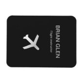 Zilvervliegvliegtuig, silhouette grijs magneet (Horizontaal)