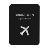 Zilvervliegvliegtuig, silhouette grijs magneet (Verticaal)