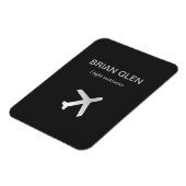 Zilvervliegvliegtuig, silhouette grijs magneet (Linkerzijde)