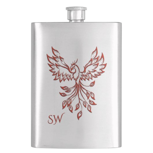 Zilvervlucht van een Phoenix Monogrammed Flacon (Voorkant)