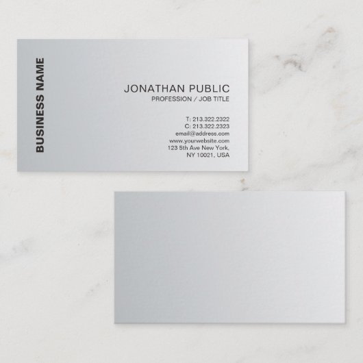 Zilvervormend vormig vormig design, luxe Professio Visitekaartje (Voorkant / Achterkant)