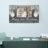 Zilvervormer Glitter met ballonnen op zaterdag Spandoek (Beurs)