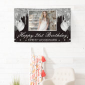 Zilvervormer Glitter met ballonnen op zaterdag Spandoek (Insitu)