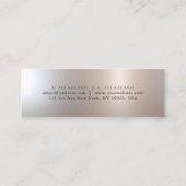 Zilvervormig ontwerp aanpassen Eenvoudige Sjabloon Mini Visitekaartje (Achterkant)