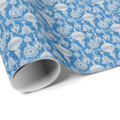 Zilvervormingen op blauwe Glitter-achtergrond Cadeaupapier (Rol Hoek)