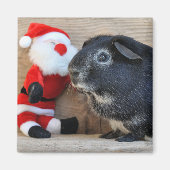Zilvervos Cavia en Kerstman Magneet (Voorkant)