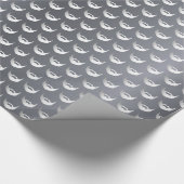 Zilvervos verjaardagsbaard mannen jongens trendy cadeaupapier (Hoek)