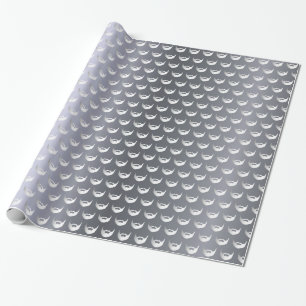Zilvervos verjaardagsbaard mannen jongens trendy cadeaupapier