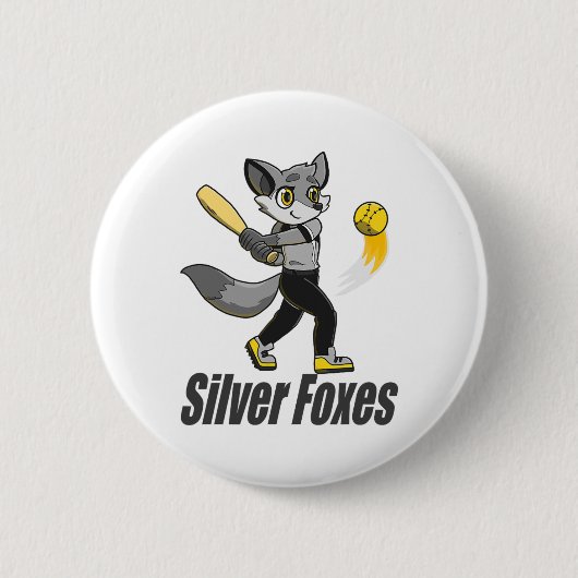 Zilvervossen Softll Ronde Button 5,7 Cm (Voorkant)