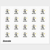 Zilvervossen Softll  Ronde Sticker (Vel)