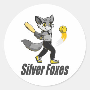 Zilvervossen Softll  Ronde Sticker