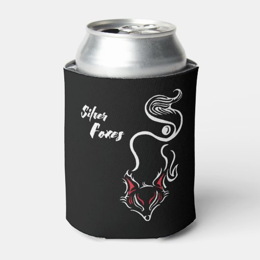 Zilvervossen Stubby Holder Blikjeskoeler (Blikje Voorkant)