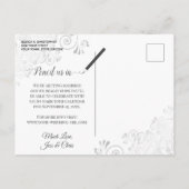 Zilvervriendjes op het witte huwelijk sparen de Da Aankondigingskaart (Achterkant)