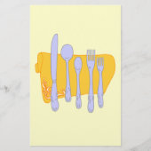Zilverwaar en servet Aangepaste menu flyer sjabloo (Voorkant)