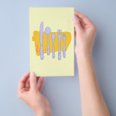 Zilverwaar en servet Aangepaste menu flyer sjabloo (Hand)
