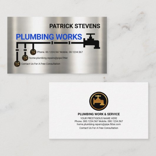 Zilverwaterleiding Visitekaartje (Voorkant / Achterkant)