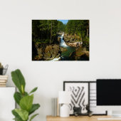 Zilverwaterval in Mount Rainier National Park Poster (Thuiskantoor)