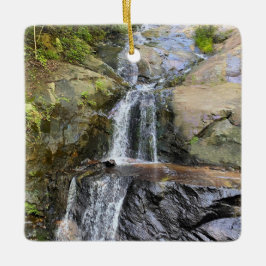 Zilverwaterval Sereniteit Keramisch Ornament