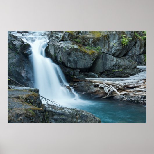 Zilverwatervallen, Mount Rainier National Park Poster (Voorkant)