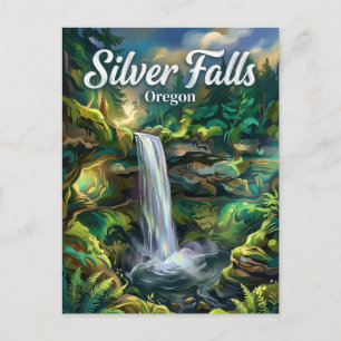 Zilverwatervallen Oregon Briefkaart